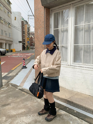 Henda Color Matching Collar Jacket